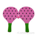 Aangepast logo houten strand tennisracket set